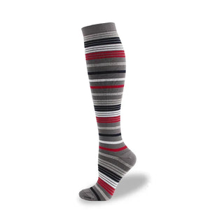 Grey Multi Stripe Compression Socks