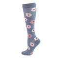 Grey Floral Compression Socks
