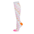 White Doodle Heart Compression Socks