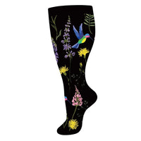 Hummingbird Black Wide Calf Compression Socks