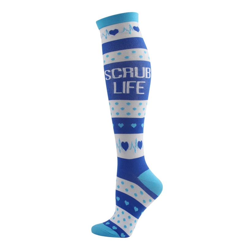 Scrub Life Blue Compression Socks