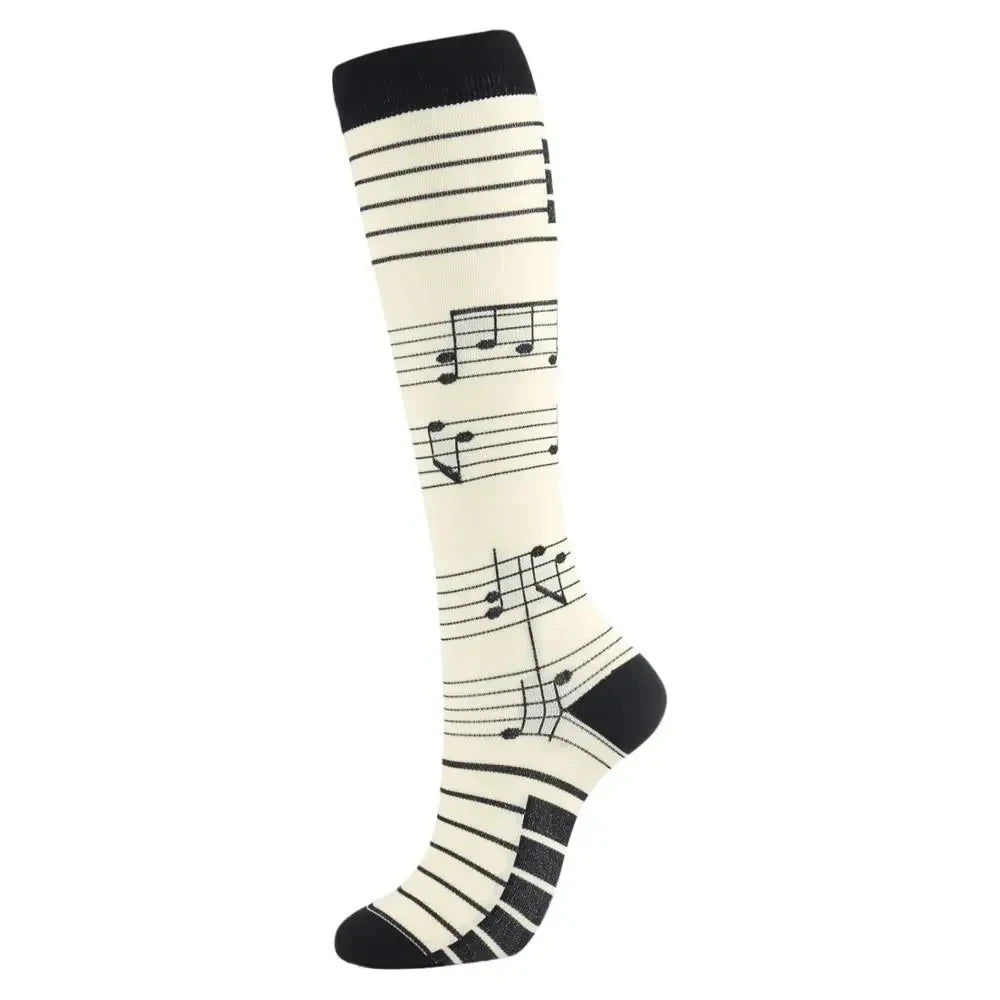 Music Notes Compression Socks