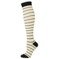 Cream Stripe Compression Socks