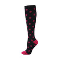 Black and Pink Polka Dot Compression Socks