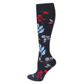 Red Flower Grass Compression Socks