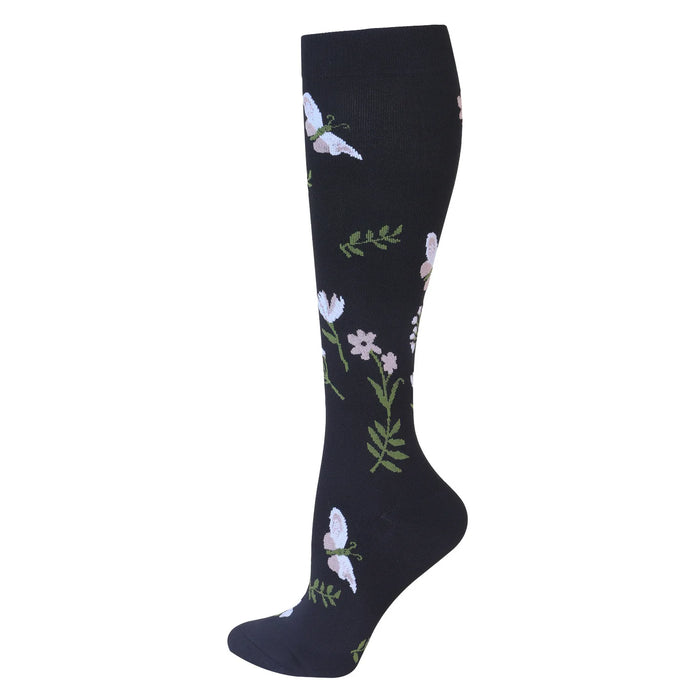 White Butterfly Compression Socks