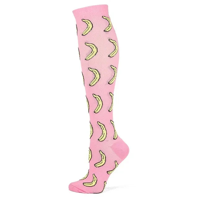 Pink Banana Compression Socks