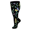 Bluebird Black Wide Calf Compression Socks