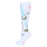 Grass White Compression Socks