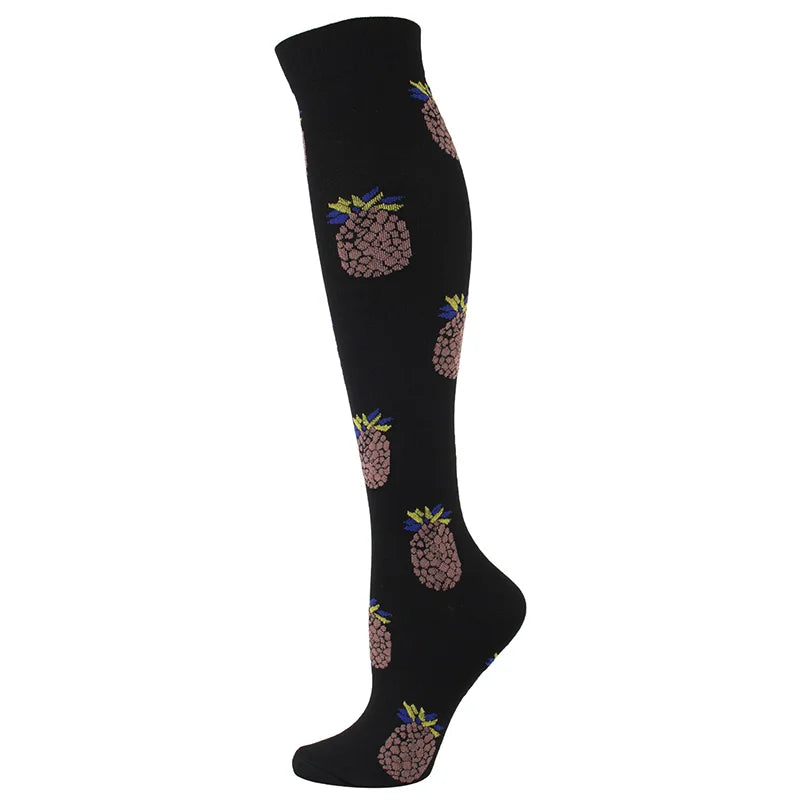 Black Pineapple Compression Socks
