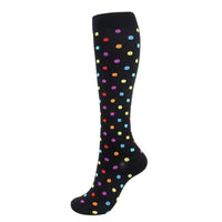 Black Confetti Dot Compression Socks
