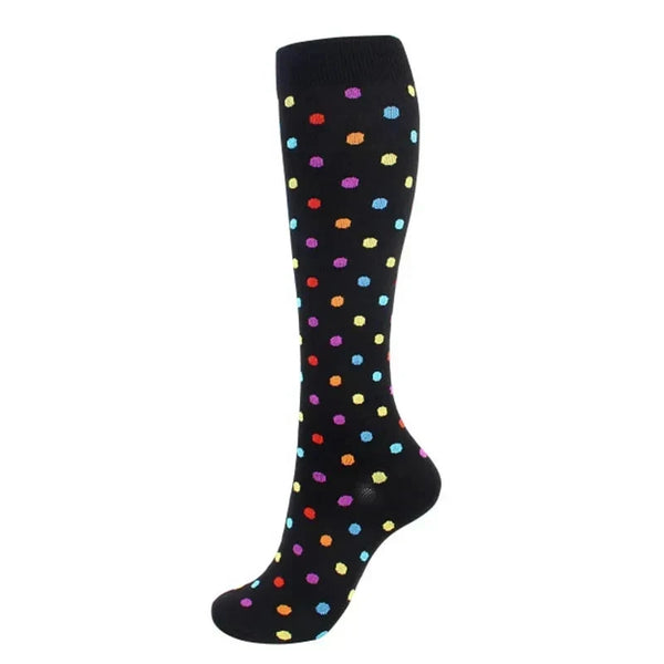 Black Confetti Dot Compression Socks