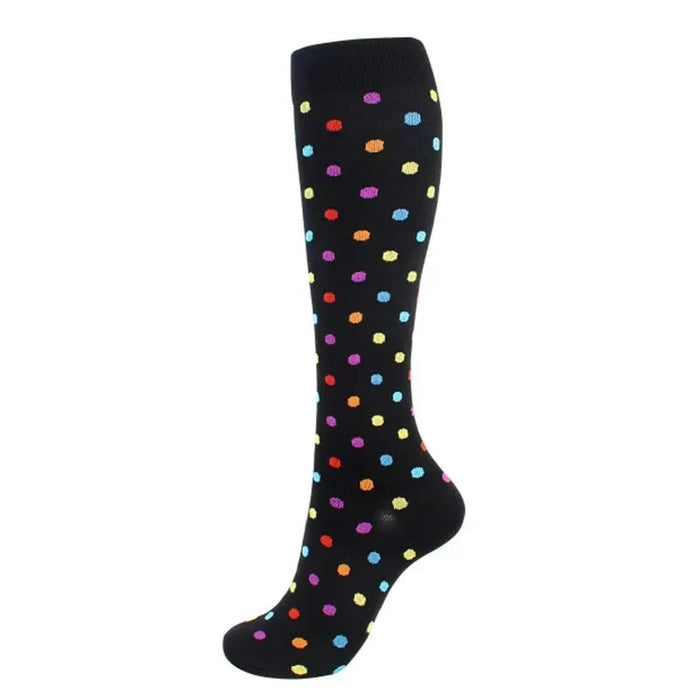 Black Confetti Dot Compression Socks