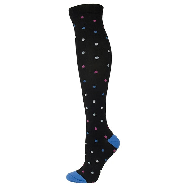 Black Mini Dot Compression Socks