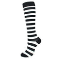 Black and White Stripe Compression Socks