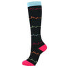 Black Rainbow Heartbeat Compression Socks