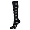 White Heart Compression Socks