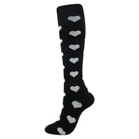 White Heart Compression Socks