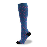 Blue Polka Dot Compression Socks